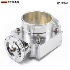 NEW 80mm THROTTLE BODY silver  for RB25/2JZ/EVO 1-6/ petrol 4.8/CRUSIER 4.5L intake manifold ect-78mm*78mm EP-TB80A